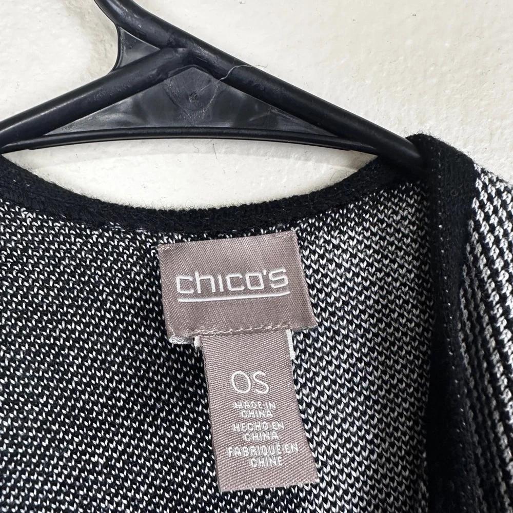 Chico's Geo Graphic Jacquard Poncho Cape One size - Picture 3 of 6